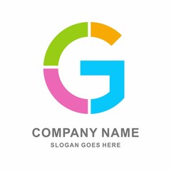 Monogram Letter G Business Company Vector Logo Design