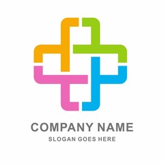 Medical Pharmacy Geometric Cross Business Company Vector Logo Design