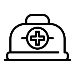 Medicine box icon. Outline medicine box vector icon for web design isolated on white background