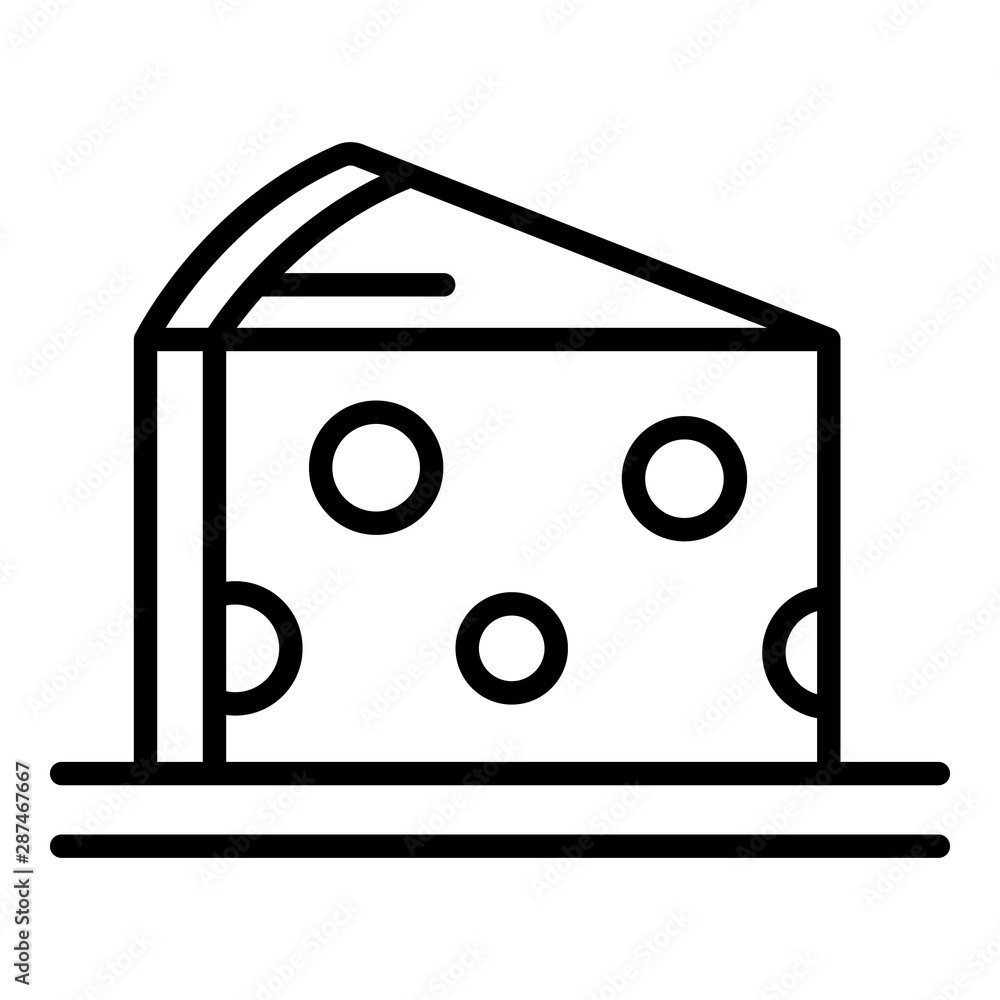 Poster piece of cheese icon. outline piece of cheese vector icon for web design isolated on white backgroun