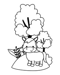 Isolated donkey cartoon vector design