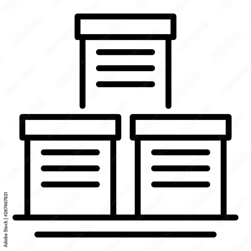 Poster three milk box icon. outline three milk box vector icon for web design isolated on white background