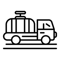 Milk tanker icon. Outline milk tanker vector icon for web design isolated on white background
