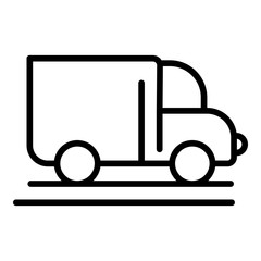 Ice cream car icon. Outline ice cream car vector icon for web design isolated on white background