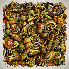 Cartoon doodles Africa illustration