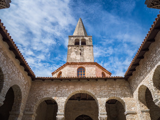 Fototapeta na wymiar Tower bell of Euphrasian basilica in Porec, Croatia