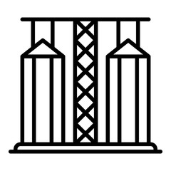 Grain elevator icon. Outline grain elevator vector icon for web design isolated on white background