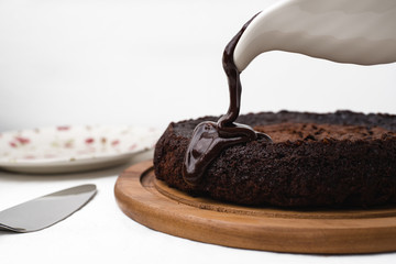 Chocolate whole cake made at home