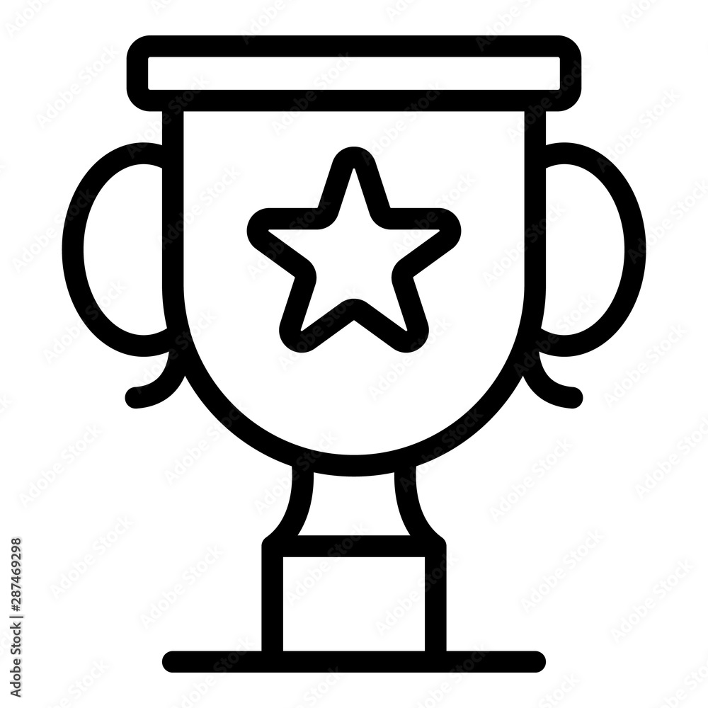 Poster cup with a star icon. outline cup with a star vector icon for web design isolated on white backgroun