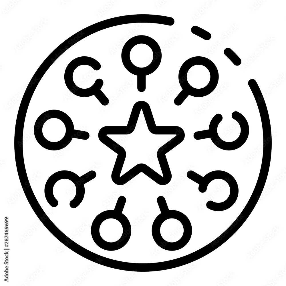 Poster star in the circle icon. outline star in the circle vector icon for web design isolated on white bac