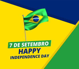7 De Setembro, Translate: 7 September Brazil Independence Day. banner or poster design with abstract elements. 