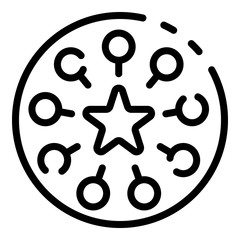 Star in the circle icon. Outline star in the circle vector icon for web design isolated on white background