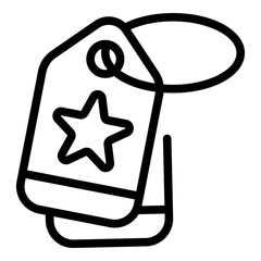 Labels icon. Outline labels vector icon for web design isolated on white background