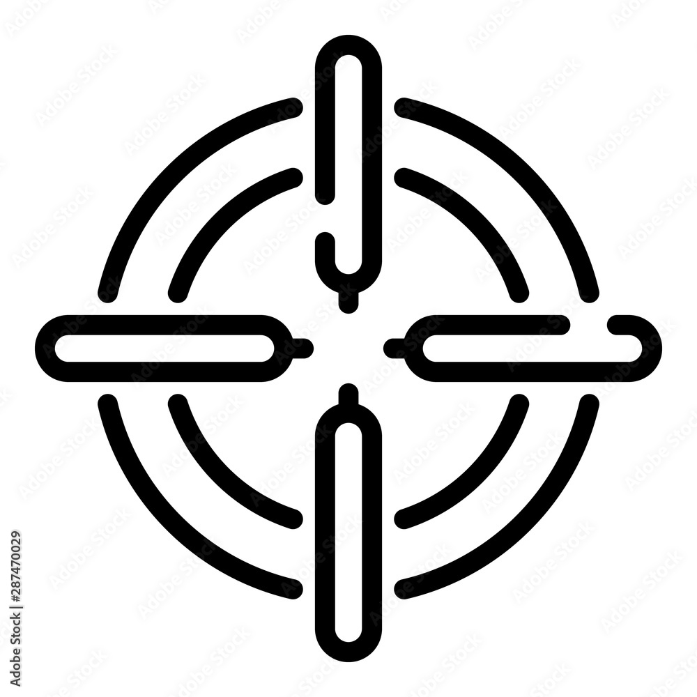 Aufkleber sight icon. outline sight vector icon for web design isolated on white background