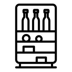 Drinks in the fridge icon. Outline drinks in the fridge vector icon for web design isolated on white background