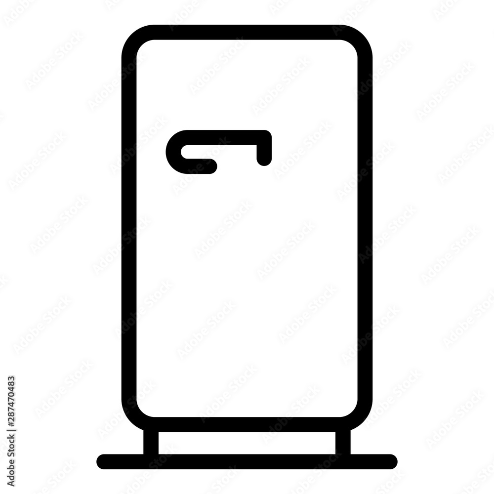 Poster refrigerator icon. outline refrigerator vector icon for web design isolated on white background