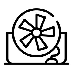 Compact fan icon. Outline compact fan vector icon for web design isolated on white background