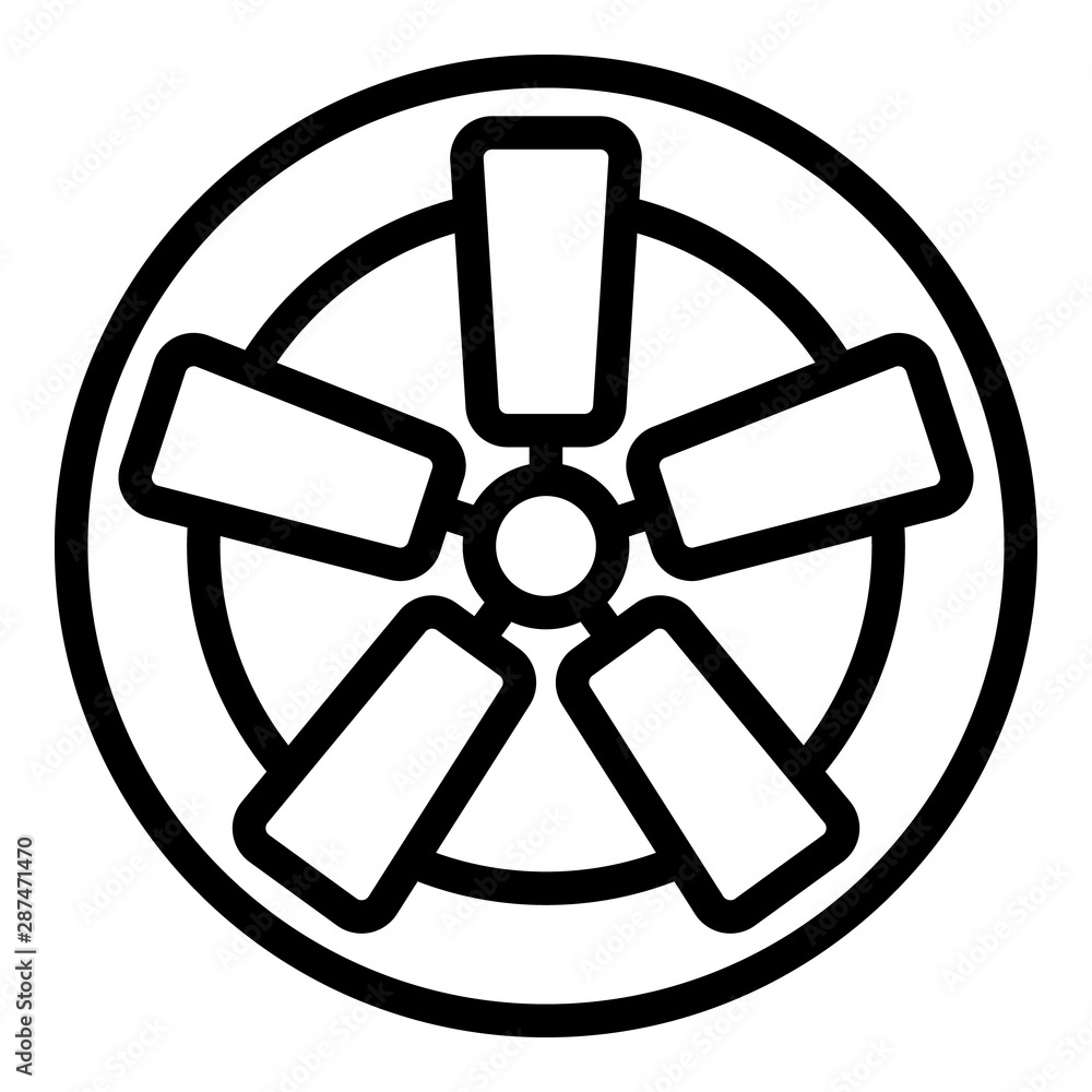 Poster fan with rectangular blades icon. outline fan with rectangular blades vector icon for web design iso