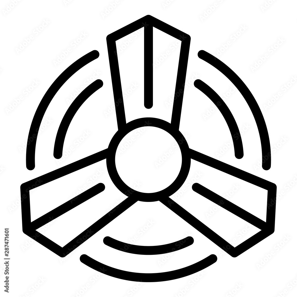 Poster propeller icon. outline propeller vector icon for web design isolated on white background