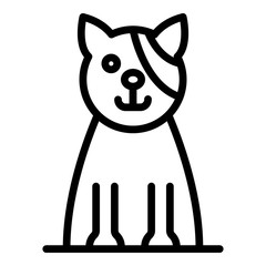 Cat eye bandaged icon. Outline cat eye bandaged vector icon for web design isolated on white background