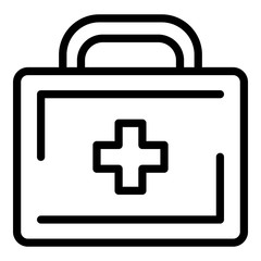 Suitcase with medicines icon. Outline suitcase with medicines vector icon for web design isolated on white background