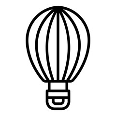 Oval air balloon icon. Outline oval air balloon vector icon for web design isolated on white background