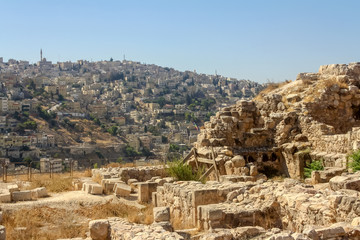 Fototapeta premium Ruins of Amman citadel - Jordan