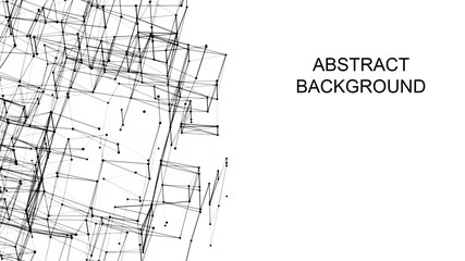 Obraz premium Polygonal white background with connecting dots and lines. Network connection structure. Plexus effect. 3d rendering.