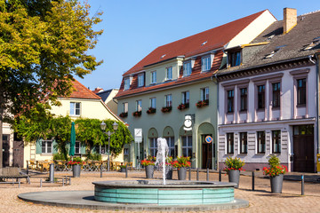 werder an der havel city in brandenburg germany - obrazy, fototapety, plakaty