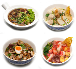 Including 4 bowls of Thai food noodles, Tom Yum noodles, Yentafo, Beef noodles, Kuay Jab, Thai people like to eat