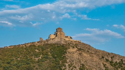 Fototapeta na wymiar View of Jvari Monastery near Mtskheta. UNESCO world heritage in Georgia.