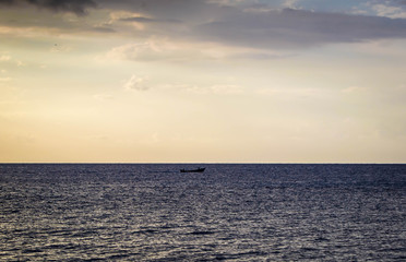 Sail boat in the sunset