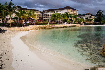 Beautiful green water by resort beach