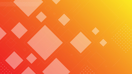 Abstract background with modern design style. With a variety of transparent element patterns. Square element with a graded orange background. Used for landing page websites or banners.