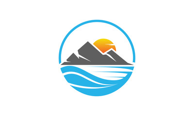 Fototapeta premium Mountain island logo