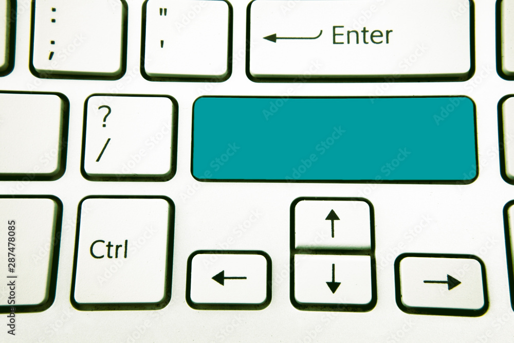 Leinwandbilder Design business concept Empty copy text for Web banners promotional material mock up template. Keyboard key Intention create text computer reflection message