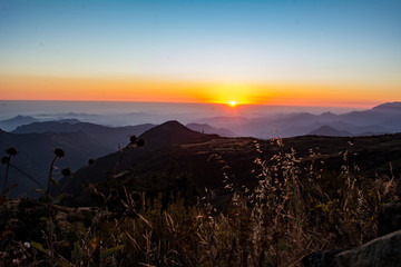 Bright sunset over the Andes
