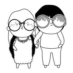 Grandmother and grandfather cartoon vector design