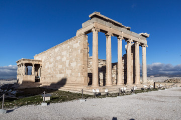 Temple The Erechtheion at Acropolis of Athens, Greece