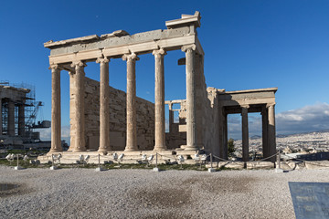 Temple The Erechtheion at Acropolis of Athens, Greece