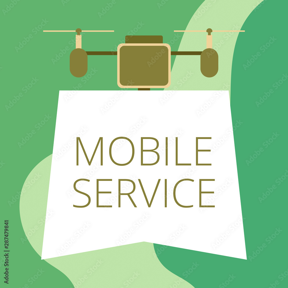 Aufkleber conceptual hand writing showing mobile service. concept meaning radio communication utility between 