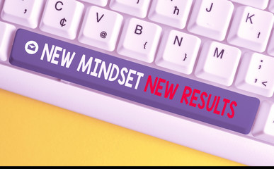 Word writing text New Mindset New Results. Business photo showcasing obstacles are opportunities to...