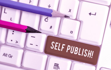 Conceptual hand writing showing Self Publish. Concept meaning writer publish piece of ones work...