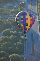 Hot Air Balloon over Road