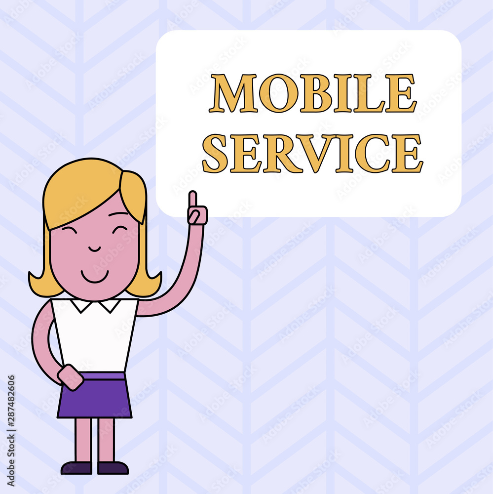Poster conceptual hand writing showing mobile service. concept meaning radio communication utility between 
