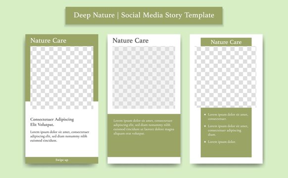 nature mud green instagram story clean simple elegant design social media story set pack