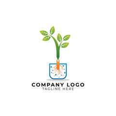 Grafting and budding plants logo vector icon ilustration, multiply plants with adventitious shoots, cuttage plant