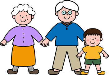 老夫婦と男の子の孫