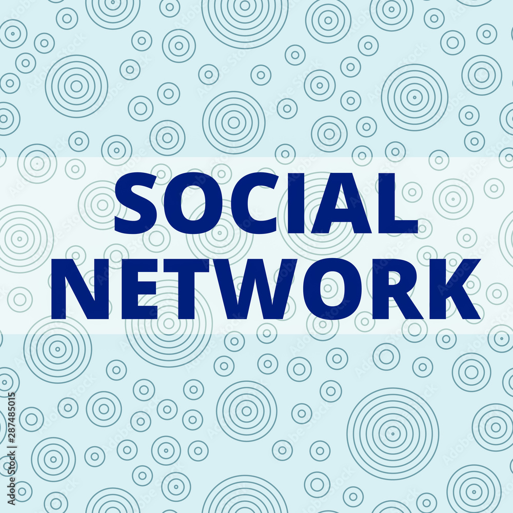Poster writing note showing social network. business concept for interactions sharing information interdemo