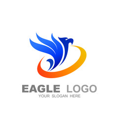 Eagle logo, Simple swoosh eagle logo design template